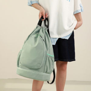 Waterproof Sports Backpack Oxford Drawstring Bag Basketball Bag Large Capacity With Shoe Compartment