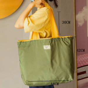 【Original+In Stock】Large Portable Shopping Bag Foldable Waterproof Oxford Spinning Bag with Single Shoulder Strap and Drawstring for Environment-friendly Shopping