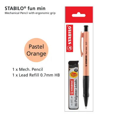 STABILO Fun Min Mechanical Pencil 3825/3827 Premium with Lead Refill 0.5mm & 0.7mm for School Writing