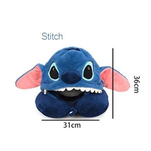 Bantal Leher Lilo Stitch Biru Ungu Neck Pillow Aksesoris Travel