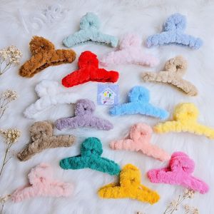 Gắp tóc nơ chéo lông mềm mịn 13cm sang xịn kẹp càng cua phong cách Hàn Quốc cào tóc nữ quốc dân - thương hiệu Vợ Chồng Tôi