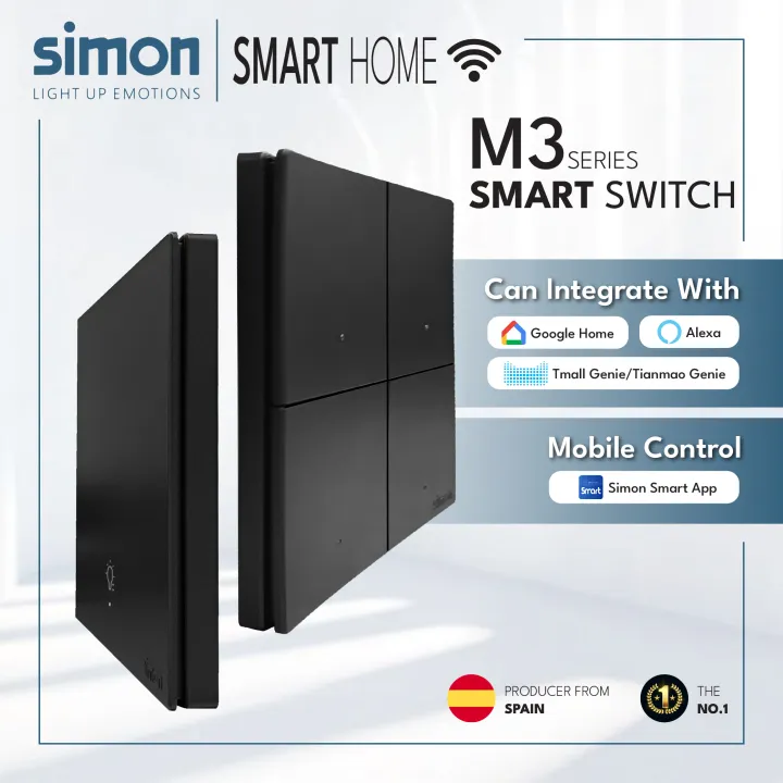 SIMON M3 Smart Series Black (IMPORTANT: Please read the description before placing order) - NON NEUTRAL