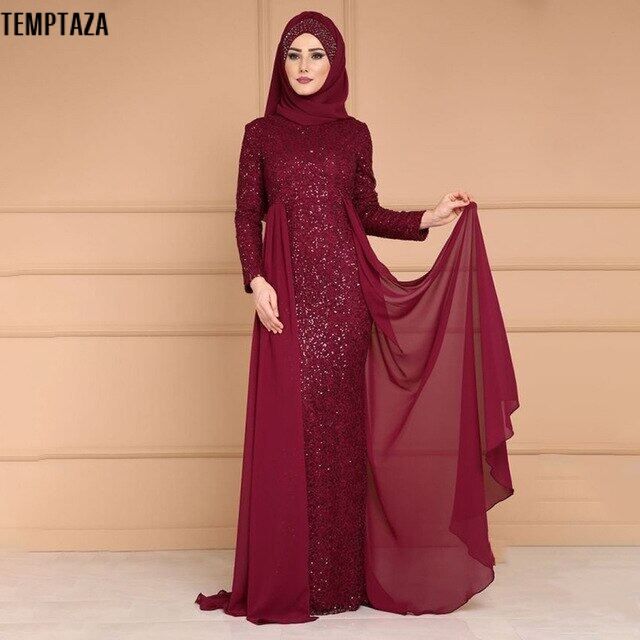 green emerald velvet dress Glitter A-line Sequins Prom Dress,Muslim Dress Y7000 – Simplepromdress main image 1
