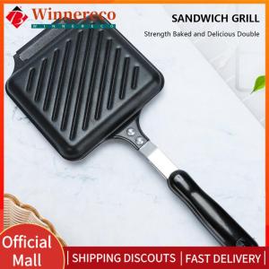 【winnereco】 Breakfast Waffle Baking Pan Nonstick Toast Flip Grill Detachable Iron Grilled Rapid Heating Household Kitchen Accessories
