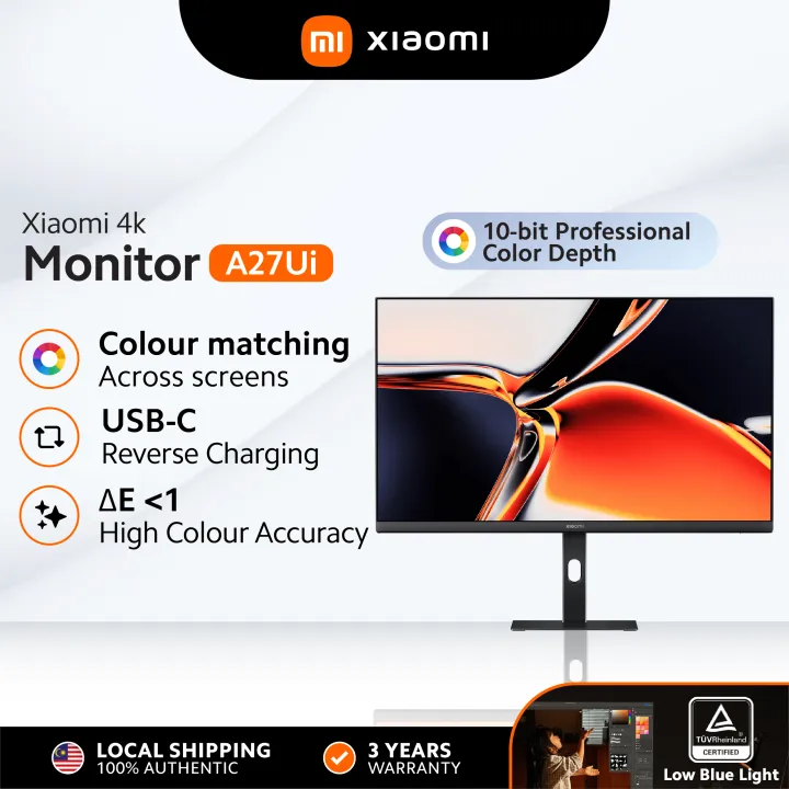 Xiaomi 4K Monitor A27Ui | 27" 4K UHD IPS Panel | Vivid Color & Professional Accuracy | All-in-One USB-C Connectivity