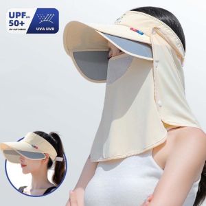 BEAUTYLADIES ตาข่ายครอบปาก หมวกปีกหมวกผ้าไหมน้ำแข็ง สีทึบทึบ ถอดออกได้ หมวกคลุมไหล่ม่านบังแดด มาสก์ ปีกกว้างกว้าง ที่บังแดดป้องกันรังสียูวี สำหรับผู้หญิง