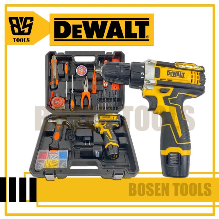 DeWALT Cordless Drill Driver 12V Double-Speed with Li-ion Batteries and  Free Accessories Kit Set Lazada PH