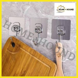 HOME + HOUND  1PC  7 x 7 cm Hooks Wall Sticker Transparent Multifunctional Sticker Home Kitchen Organized