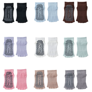 Antiskid Toe Separator Gym Socks Cotton Lightweight Design Secures Fit Yoga Pilates Open Toe Ankle Socks for Women