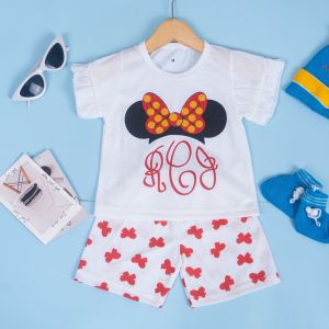 GW - SETELAN ANAK ANAK KAOS RUFFLE ATASAN KAOS PEREMPUAN TANGAN TEROMPET