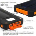50000mAh power bank awet tahan lama Solar Power Bank Charger USB Ports Powerbank External Charger Flashlight/power bank solar fast charging/solar power bank 50000 mah/power bank solar panel surya. 
