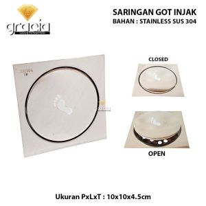Saringan Got Model Injak 4\\\" ANTI KECOA SERANGGA RAMBUT NYANGKUT stainless steel anti karat tinggal Injak