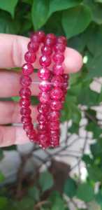 🦚🍂🦚Vòng tay phong thuỷ may mắn mới đá Thạch anh dâu hồng điều đậm giác ánh sáng đẹp quấn tay kiểu 3 vòng Size hạt 7mm Vòng thạch anh dâu giác tự nhiên đậm màu điều rất đẹp Vòng chuẩn hợp nữ mệnh hoả thổ có 750k ạ