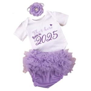 Baby Photography Clothing Letter Print Comfortable Polyester Jumpsuit Dress headwear Photo Outfit Memory Souvenir