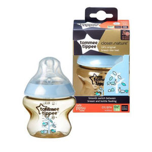 Tommee Tippee ขวดนมเด็กทารกคอกว้างธรรมชาติใกล้กับหัวนมเหมือนอกของสหราชอาณาจักร0ม. + การไหลช้า5ออนซ์9ออนซ์