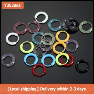 【Local shipping】 10Pcs Colorful Resin Hoop Earrings Cute Tiny Earrings For Women Girls Simple Versatile Ear Buckle Jewelry Accessories Gifts