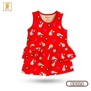 Đồ bộ bé gái BABIBOO bộ cánh tiên sơ sinh cotton 2 chiều mềm mại xinh xắn BB124