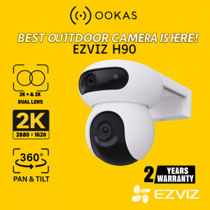 EZVIZ 8w Solar 2K+ Remote Dual-Lens 4MP+4MP Outdoor AI Camera | H90 Dual & HB90 Dual Kit Wireless WiFi CCTV
