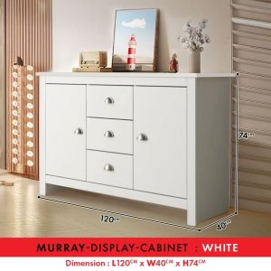 F&F: Arlo Display Cabinet 2 Door 3 Drawer | Elegant Chest Drawer Cabinet | Kabinet Display | Kabinet 2 Pintu 3 Laci | Wooden Sideboard Cabinet | Cabinet Storage