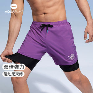 AquaPlay Mens Trendy Night Purple Quick Drying Breathable Beach Pants Outdoor Rashguards