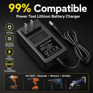 OWNNEW Sạc nhanh Bộ sạc pin dụng cụ điện Đầu nối DC tròn Phích cắm Mỹ Bộ sạc pin lithium  Vỏ nhựa Bộ sạc dụng cụ điện hoặc Mán điện mán búa và máy mài góc