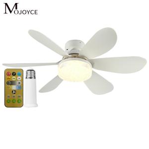 พัดลมเพดานพร้อมไฟ LED หลอด E27 ขนาด 52 ซม. ปรับความเร็วได้ 3 ระดับ สำหรับบ้านและคอนโด