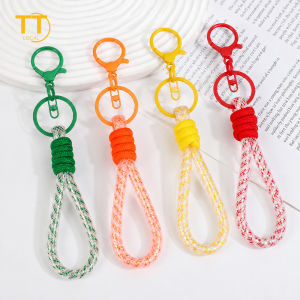 Tri-Town Phone Strap Keychain Colorful Braided Mobile Phone Strap for DIY festival gift Keychain Phone Lanyard