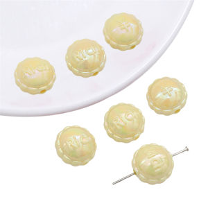 10Pcs 16x12mm Plastic Acrylic Solid Colorful Flat Round Beads Charms for Necklace Bracelet Keychain DIY Jewelry Craft Making