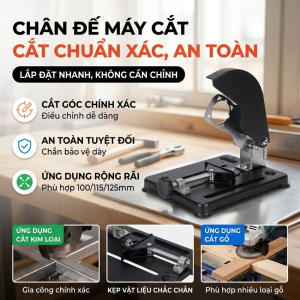 【FREESHIP】Chân đế máy mài góc 100/115/125 lỗ 38/45mm lắp nhanh không cần chỉnh bộ chuyển đổi cắt sắt đa năng