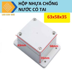 Hộp nhựa để mạch điện 63X58X35 có tai chống nước CT kèm ốc vít