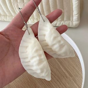NOBLELUX Simulation Food Dumplings Keychain Stress Relief TPR Squeeze Toy Charms 3D Pinch Toy Gift