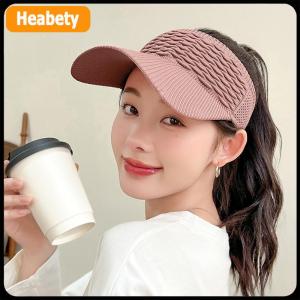 【2-3 days delivery】 Summer Anti-UV Sun Hat Women Empty Top Hat Travel Beach Outdoor Sports Visor Cap Knitted Baseball Hat