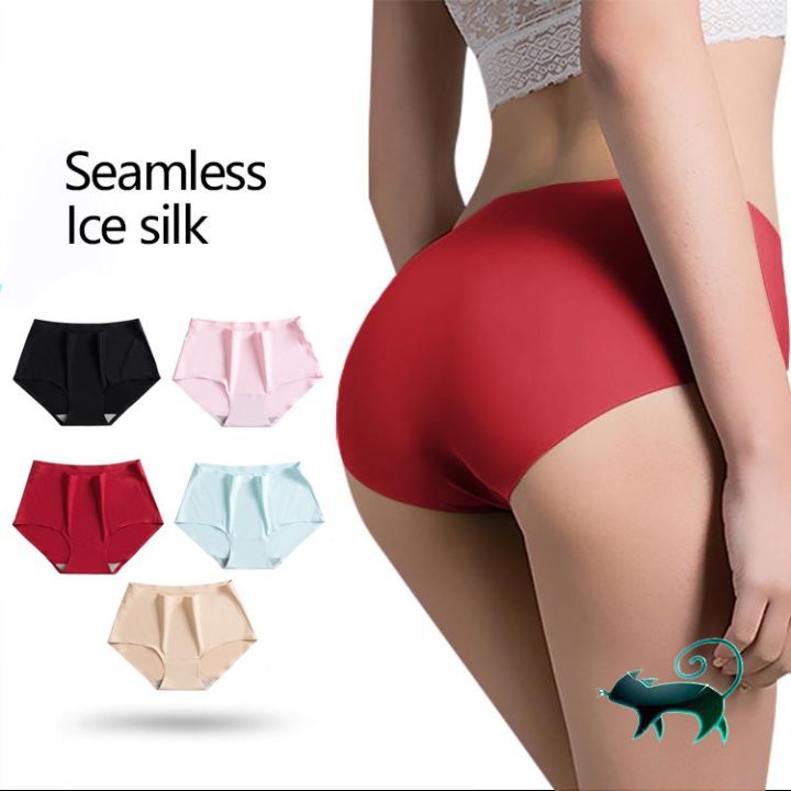 12 Pcs Ice Silk Seamless Panty Underpants Sexy Underwear Panty for