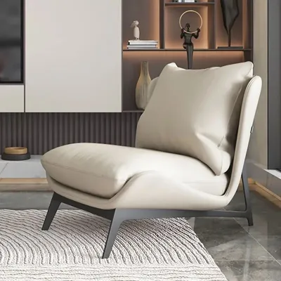 ⚡Upholstered Single Sofa Lounge Leisure Armless Lazy Chair Comfy Accent Chair for Living Room Bedroom Reading Room Recliner