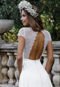 Modest wedding dress Reception Simple wedding dress Open back Minimalist wedding dress Summer