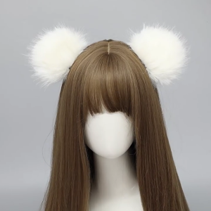 Plush Bear Ear Hair Pin Plush Anime Hairclip Masquerades Costume Barrettes Female Cosplay Maid Side Pin for Party Wear