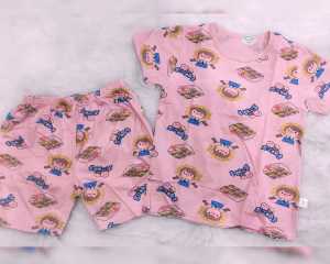 [JUMBOLAND] 5-8th. setelan organik baju tidur import anak perempuan. motif random.