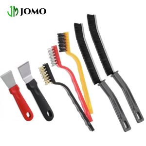 【JOMO】COD Household kitchen cleaning stove brush seven-piece multifunctional set of cleaning pot bottom vortex shell range hood scraper spatula Gap cleaning tool