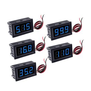 CrocSee 2Pack DC 5-120VVoltmeter Blue LED Digital Display Panel Voltage Meter 2-Wire 0.56 Inch for Motorcycle Battery Monitor