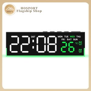 USB Charging LED Alarm Clock with Large Display Digital Desk Clock for Living Room Home Decor