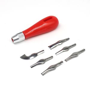 6pcs Lino Carving Tools Lino Cutter Set Alat Ukir Pahat Ukir Lino
