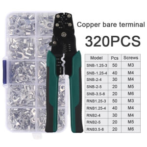 Set Terminal + Tang Kupas kabel skun Crimp Connector Kit 320 PCS + Plier Skun Kabel Ring Copper