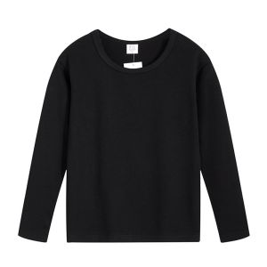 Kids High Quality Cotton Sweaters Plain Black & White Long Sleeve Tops for Boys and Girls 3-10 Years Old