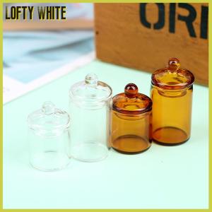 Lofty White 1:12 dollhouse MINI Candy Jar กาแฟถั่วเก็บขวดนมของเล่นตกแต่งห้องครัว