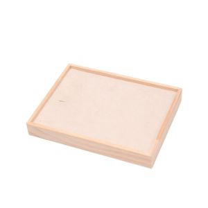 GENENIC Velvet Wood Rings Tray 48 Grids Exquisite Ring Earring Holder Simple Ear Studs Case Earrings Display Tray Desk