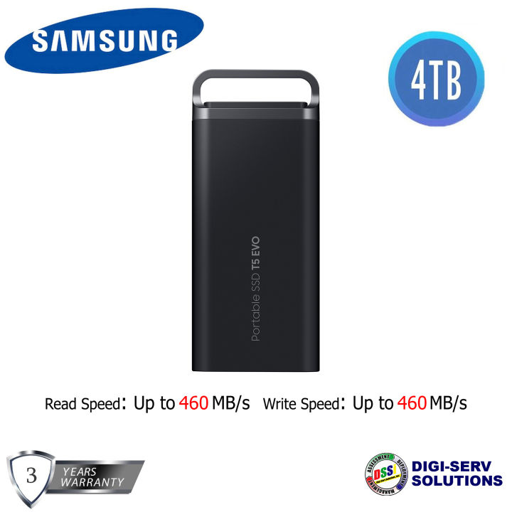 Samsung T5 EVO 4TB USB 3.2 Gen 1 Portable SSD (Black) (MU-PH4T0S/WW ...