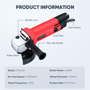 Mitsushi 600W/650W 220V Industrial High Quality & Professional Angle Grinder/Power Tools/Mitsushi Angle Grinder