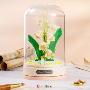 Musik Bunga Buket DIY Susun Mainan Block Flower Music Box Kreatif Untuk Bunga Mainan Musik berputar 360°
