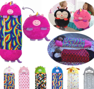 3-10 years น่ารักถุงนอนพับ ด็กน้ำหนักเบาพกพากลางแจ้งผ้าฝ้ายการ์ตูนถุงนอนสำหรับ ได้นุ่มเด็กสัตว์ถุงนอนหมอนเ  ของขวัญเด็