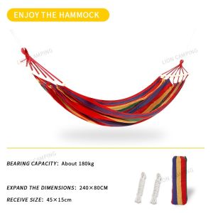 Stable high-strength safety Portable Cotton Rope Outdoor Canvas Hammock with Storage Bag Roller